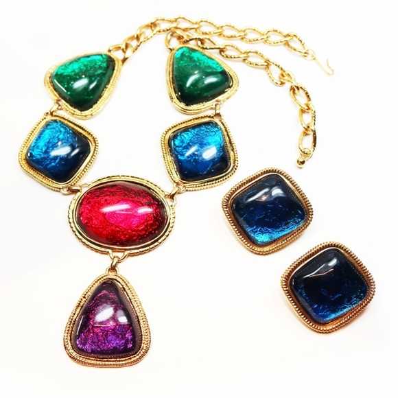 Rare Vintage Ciprianti Colorful Kenneth Jay Lane for Avon Parure